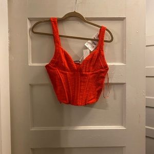 Zara red crop tank top
